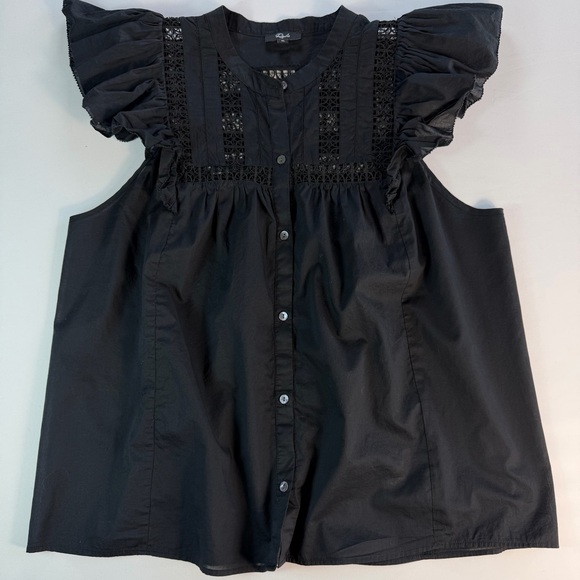 Rails Louella Lace Inset Flutter Sleeve Top Size XL EUC - Picture 3 of 10